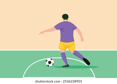 Futsal sports. Sports concept. Colored flat vector illustration isolated.