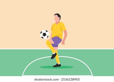 Futsal sports. Sports concept. Colored flat vector illustration isolated.