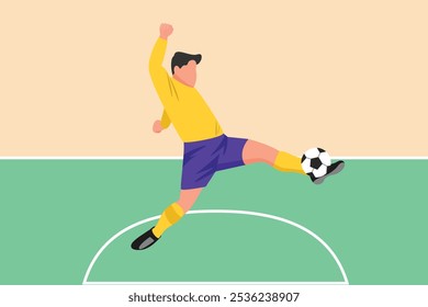 Futsal sports. Sports concept. Colored flat vector illustration isolated.