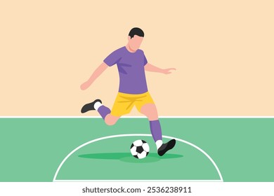 Futsal sports. Sports concept. Colored flat vector illustration isolated.