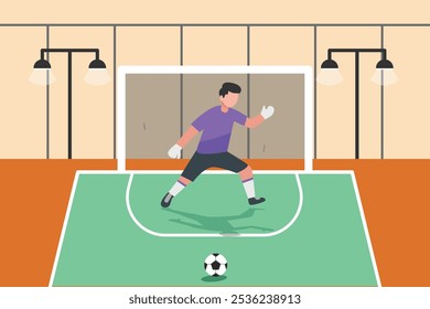 Futsal sports. Sports concept. Colored flat vector illustration isolated.