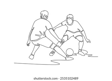 Futsal sports. Sports concept. Single line draw design vector graphic illustration.