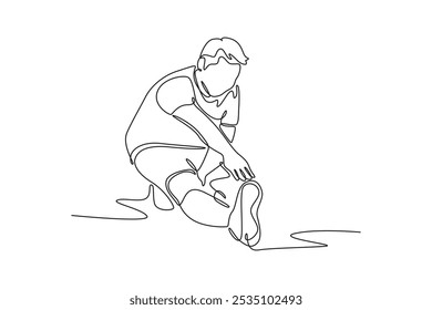 Futsal sports. Sports concept. Single line draw design vector graphic illustration.