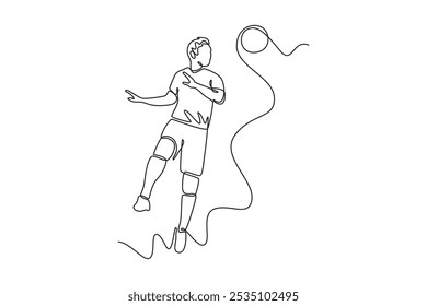 Futsal sports. Sports concept. Single line draw design vector graphic illustration.