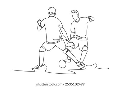 Futsal sports. Sports concept. Single line draw design vector graphic illustration.