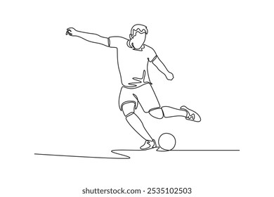 Futsal sports. Sports concept. Single line draw design vector graphic illustration.