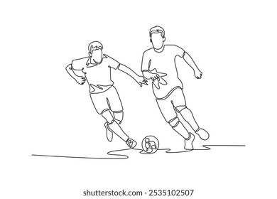 Futsal sports. Sports concept. Single line draw design vector graphic illustration.