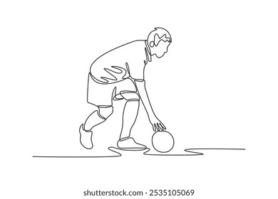 Futsal sports. Sports concept. Single line draw design vector graphic illustration.