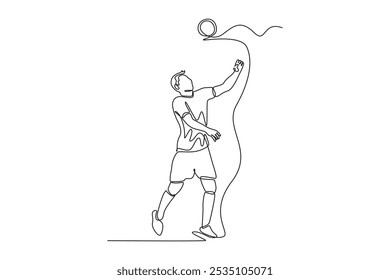 Futsal sports. Sports concept. Single line draw design vector graphic illustration.