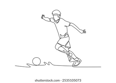 Futsal sports. Sports concept. Single line draw design vector graphic illustration.