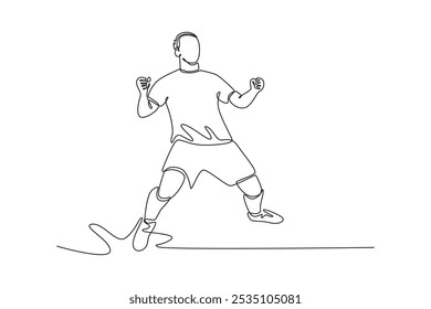 Futsal sports. Sports concept. Single line draw design vector graphic illustration.