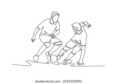 Futsal sports. Sports concept. Single line draw design vector graphic illustration.