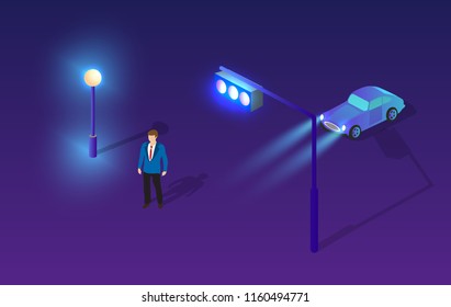 Future 3d set futuristic isometric city from smart business technology, digital modern concept background, street design building on an urban house of cityscape.