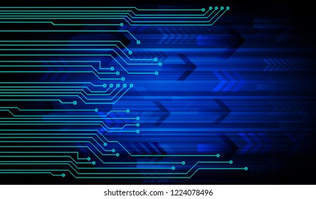 future arrow technology, blue cyber security concept background, abstract hi speed digital internet.motion move blur. 