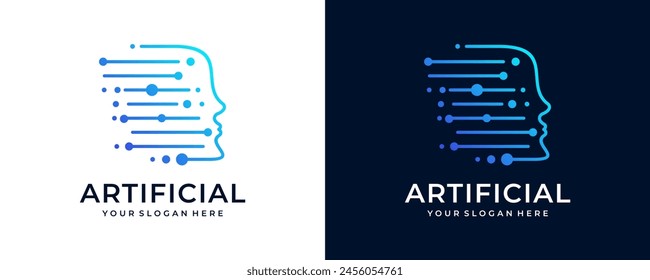 Future artificial intelligence logo design.
