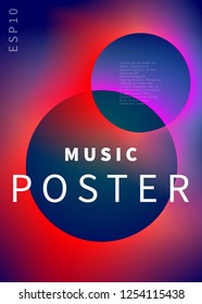 Future background, neon music poster.  Flyer template. Abstract gradient space illustration for music party, minimal banner. ESP10 vector