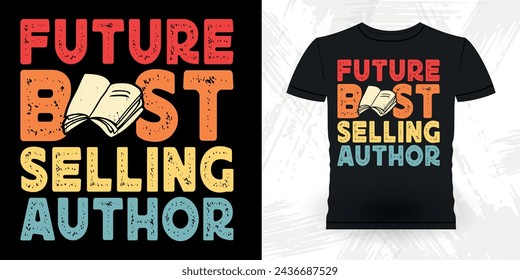 Zukünftiger Bestseller-Autor Funny Book Writer Retro Vintage Published Book Author T-Shirt Design