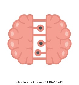 Future binary brain icon. Flat illustration of future binary brain vector icon isolated on white background