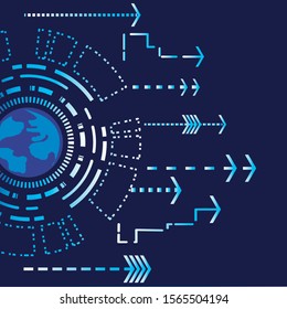 Future blue beautiful vector earth
