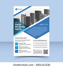 future blue digital marketing agency flyer design template