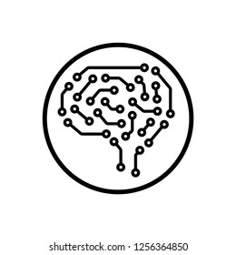 future brain circuit icon vector on white background eps10 editable