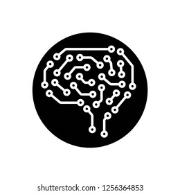 future brain circuit icon vector on white background eps10 editable