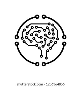 future brain circuit icon vector on white background eps10 editable