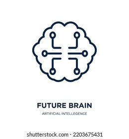 future brain icon from artificial intellegence and future technology collection. Thin linear future brain, technology, brain outline icon isolated on white background. Line vector future brain sign, 