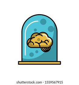 future brain icon design, Digital technology communication social media internet web and wireless theme Vector illustration