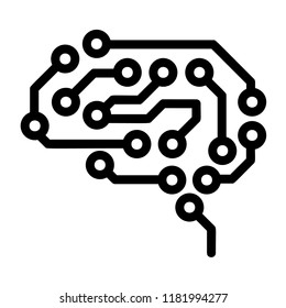 Icono futuro del cerebro. Esquema del futuro icono del vector cerebral para el diseño web aislado en fondo blanco