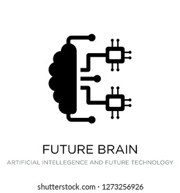 future brain icon vector on white background, future brain trendy filled icons from Artificial intellegence and future technology collection, future brain simple element illustration