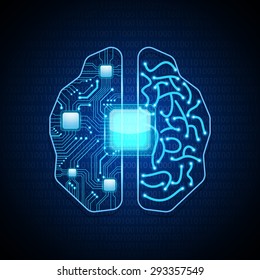 Future brain technology. vector
