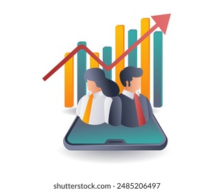 The Future of Business Analysis isometric illustration