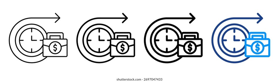 Conjunto de Colección de contorno diferente de icono de negocio futuro