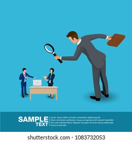 Future Business Leader. Flat Isometric People Executive Manager Vector Investor trade.