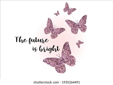 the future is butterfly hand drawn