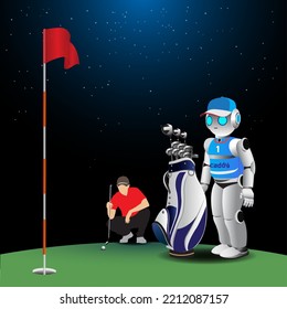 Future caddy vector illustration for golf.