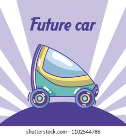 Future car cartoon concept