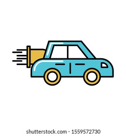 future car icon design, Digital technology communication social media internet web and wireless theme Vector illustration