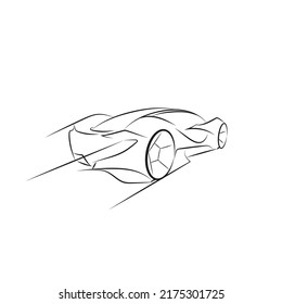 Future car line drawing illustration