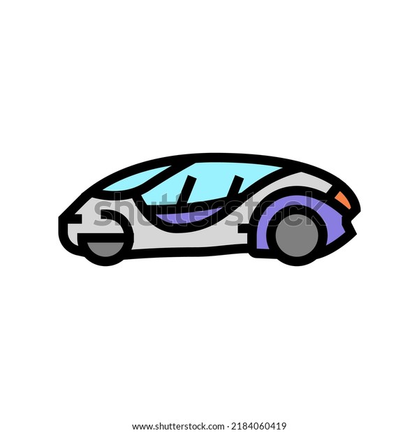 future car self vehicle\
color icon vector. future car self vehicle sign. isolated symbol\
illustration