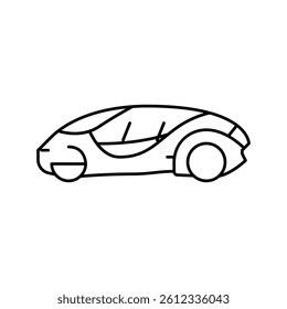future car self vehicle line icon vector. future car self vehicle sign. isolated contour symbol black illustration