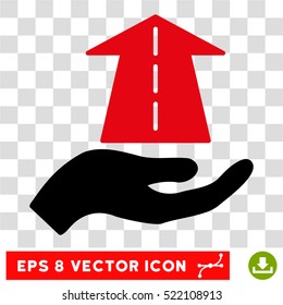 Future Care Hand EPS vector icon. Illustration style is flat iconic bicolor intensive red and black symbol on white background.