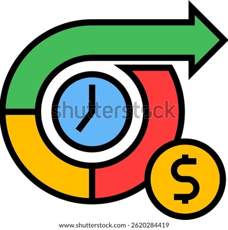 Future Chance Icon Lineal Color Vector Illustration