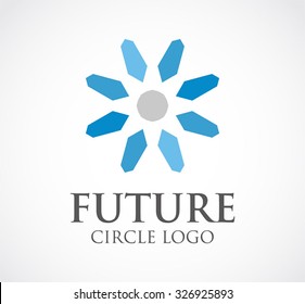 Future circle technology abstract vector and logo design or template business digital business icon of company identity symbol concept