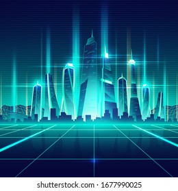 Future City Background Design Illustration