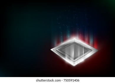 future computer processor, electronic technology background, vector cpu generation