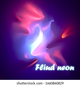 Future concept. Fluid neon backdrop. Minimal backround design with liquid colors. Vibrant dynamic wallpaper. Creative graphic composition for poster, brochure, flyer and card. EPS 10.