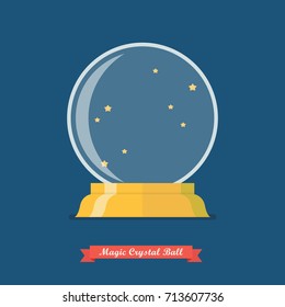 Future Crystal Ball Or Magic Crystal Ball. Vector Illustration