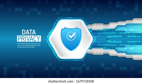 Future cyber technology web services for business and internet project. Concept of computer data encryption. Hi-tech vector illustration.